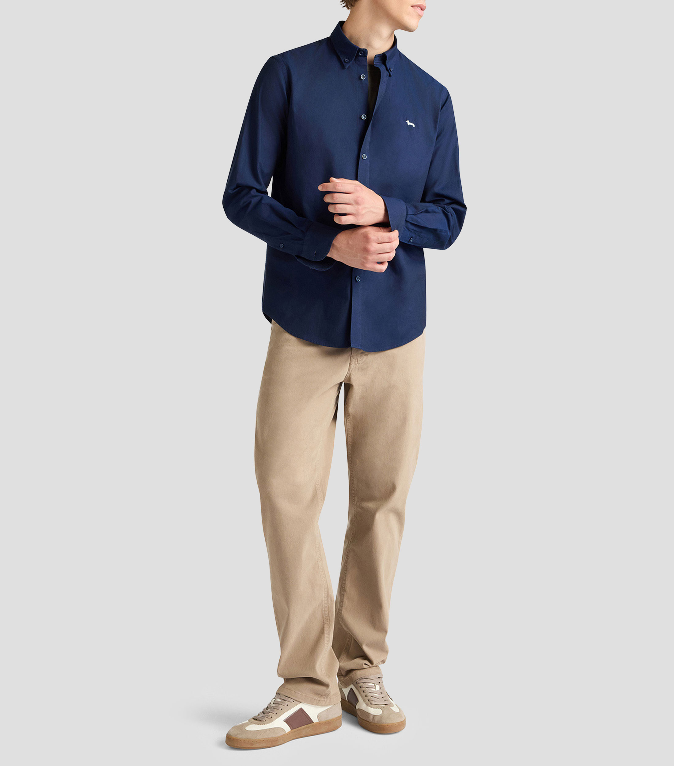 Camisa liso manga larga Hombre
